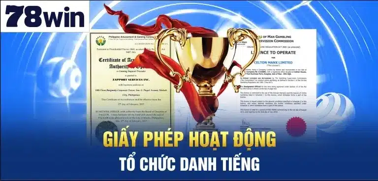 Giấy phép hoạt động 78Win giúp người chơi an tâm trải nghiệm